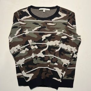 Victoria Beard Camo Sweater with Silver Glimmer Stripes
